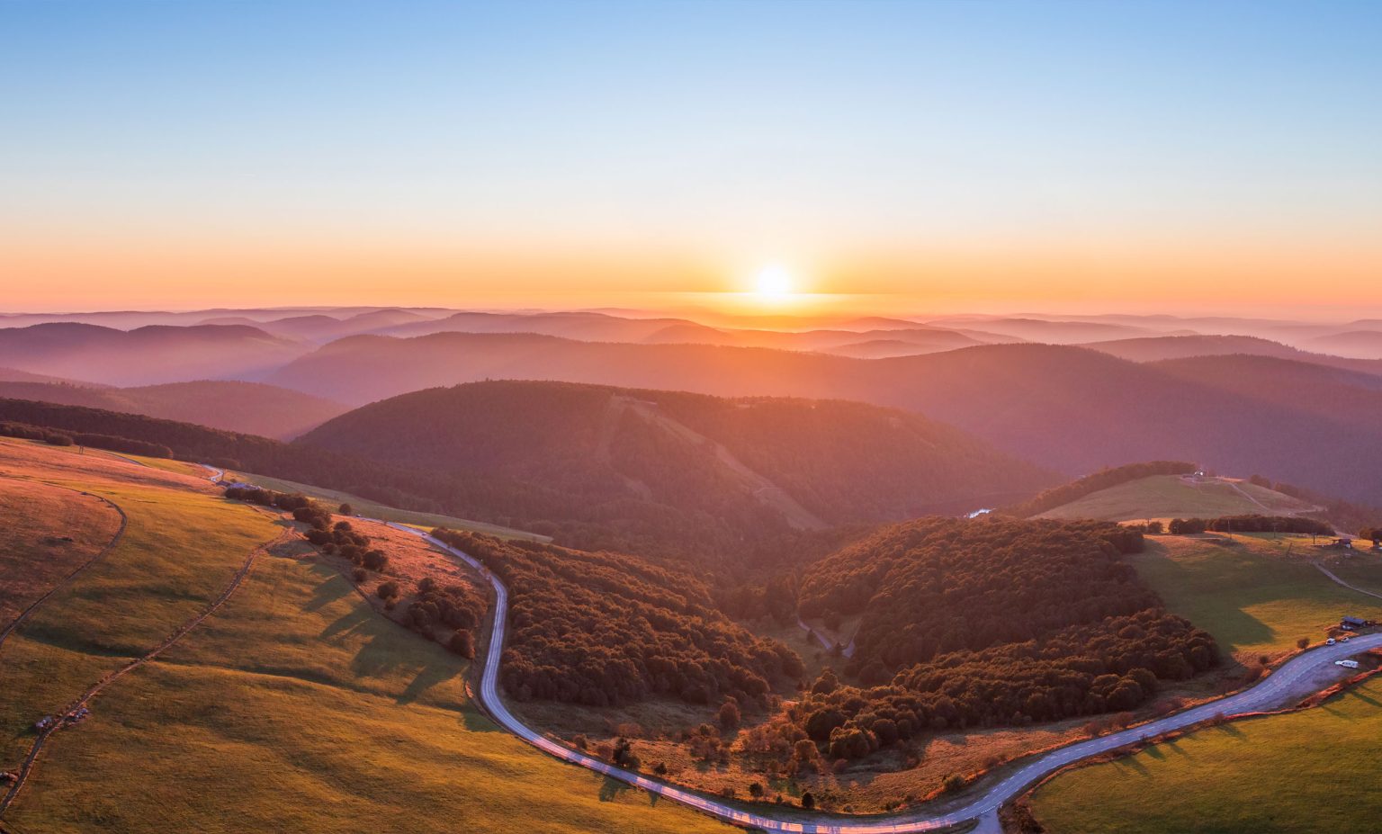 Couché de soleil sur les Vosges
